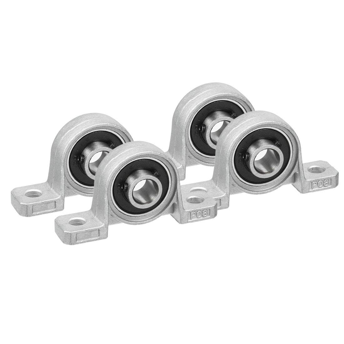 ARCELI 4pcs KP08 8mm Bore Zinc Alloy Inner Ball Mounted Pillow Block Insert Bearing