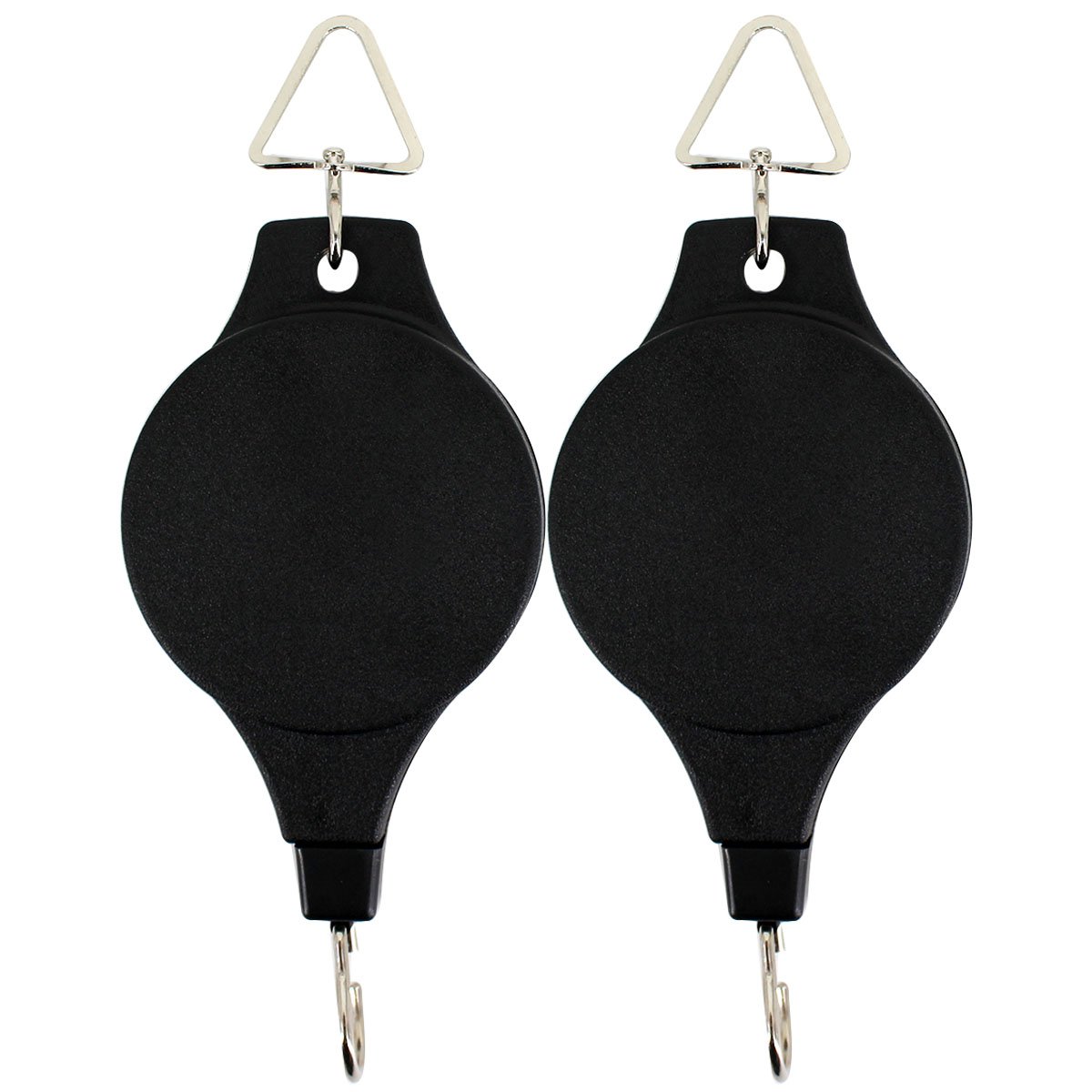 LA HUATE 2Pcs Retractable Plant Hanger Adjustable Heavy Duty Plant Pulley Hook for Garden Hanging Baskets Pots, Birds Feeder, Black