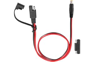 MECCANIXITY SAE to DC 8mm Male Adapter Cable, 14AWG 300V 2FT Cable Wire Solar Panel Connector with Polarity Reverse Adapter W