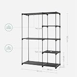 SONGMICS Freestanding Wardrobe, Foldable Closet, 43x112x165cm, Black view 7
