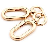 Opening Metal Spring Snap Hooks Clip, 10 PCS Trigger Spring Keyring Buckle for DIY Key Chains, Bags, Purses (Gold)