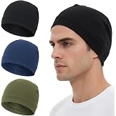 choshion 100% Cotton Skull Caps Beanie Bald Sleeping Hats for Men Women | Lightweight Soft Breathable Skully Head Cover,Moisture-Wicking Helmet Liner,Wicking CPAP Chemo Bald Night Cap Sleep Hats