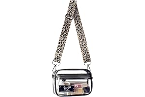 BLOCE Clear Crossbody Bag Stadium Approved for Women, Clear Purse Clear Bag for Women Men