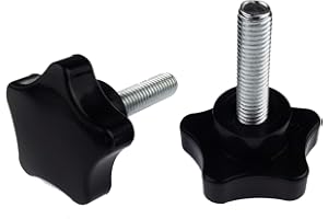 Kasteco 2 Pack Black 8mm(M8) Thread Replacement Star Hand Knob Tightening Screw (M8 x 30mm)