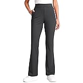 CRZ YOGA 4-Way Stretch Flare Womens Pants Tall 31" Dress Work Casual High Waisted Lounge Sweatpants with Zip Pockets