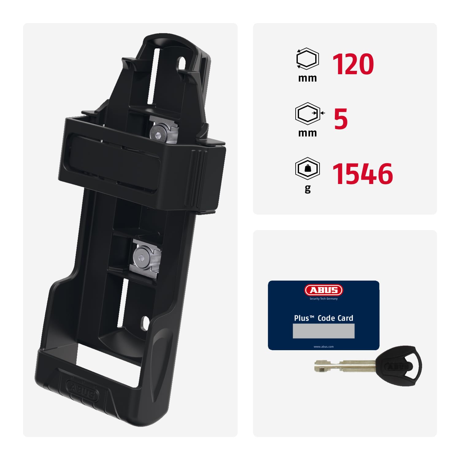 ABUS Faltschloss Bordo 6000K mit SH-Schlosshalter - Fahrradschloss mit XPlus Zylinder für hohen Manipulationsschutz - ABUS-Sicherheitslevel 10 - Länge 120 cm 3