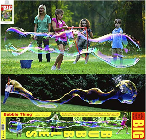 BUBBLETHING-Big-Bubbles-Kit-Includes-Giant-Wand-Big-Bubble-Mix-Tips-Tricks-Outdoor-Toy-for-Kids-Family-All-Ages-Bubbles-Biggest-by-Far-See-Our-Videos