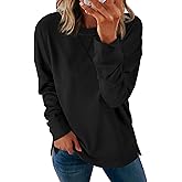 ATHMILE Womens Casual Crew Neck Sweatshirt Loose Soft Long Sleeve Shirts Oversized Pullover Tops Fall Outfits