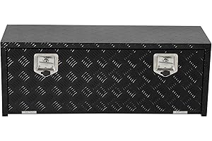MilleLoom Underbody Tool Box,18 x 18 x 36 Inch Heavy Duty Aluminum Diamond Plate Storage Box, Waterproof Sealed, Lockable t-H