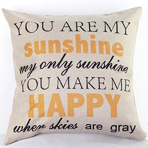 NEW BARLEY Happy Halloween Pillows Decorative Throw Pillow Covers 18x18 for Vintage Wood Background Home Sofa Decor (You are My Sunshine)
