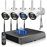 Wireless Security Camera System Outdoor, WiFi Video Surveillance Systems | 2-Way Audio, 130&deg; Wide Angle, Color Night Vision, Motion Detection, No Monthly Fees