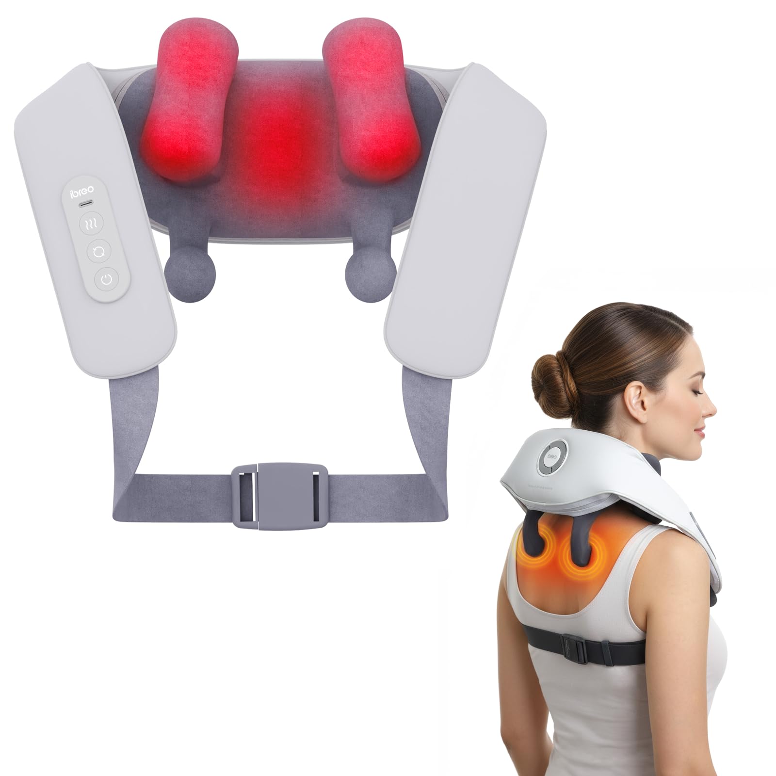 Photo 1 of Shiatsu Neck and Back Massagers with Heat, 150 Mins Uses, 4 Modes & Adjustable Massage Head, Electric 3D Deep Tissue Kneading for Shoulder, Leg, Muscle Soreness, Pain Relief, Relaxation for Women, Men