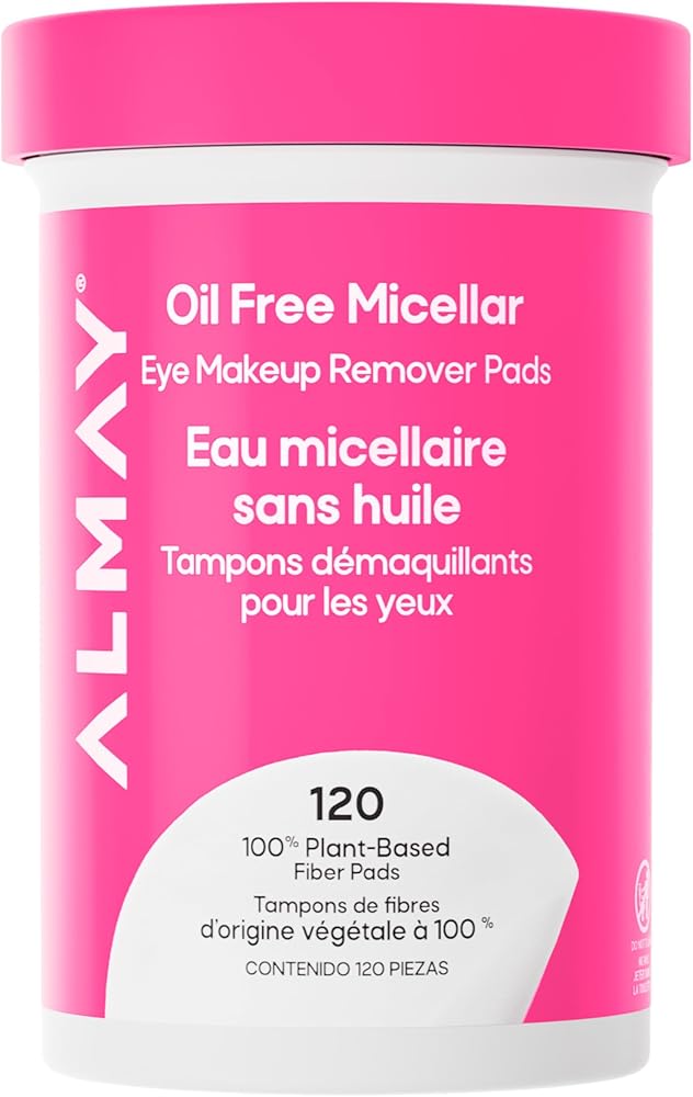 Almay Oil-Free Micellar Eye Makeup Remover Pads, 120 Count | Micellar eye makeup remover pads gently wipe away all traces of