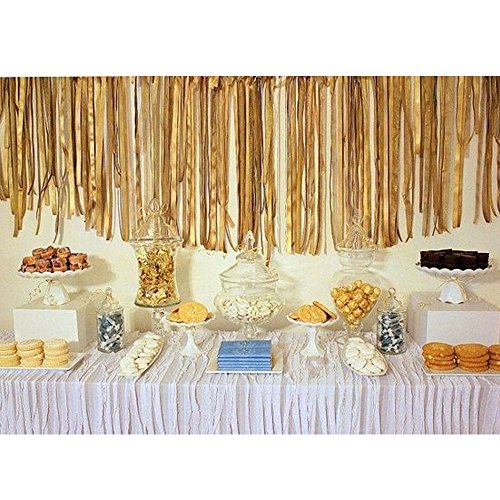 Coceca 82ft Gold Streamers Rolls Gold Crepe Paper Streamers, 6 Rolls, for Various Birthday Party Wedding Festival Party Decorations - Thumbnail 5