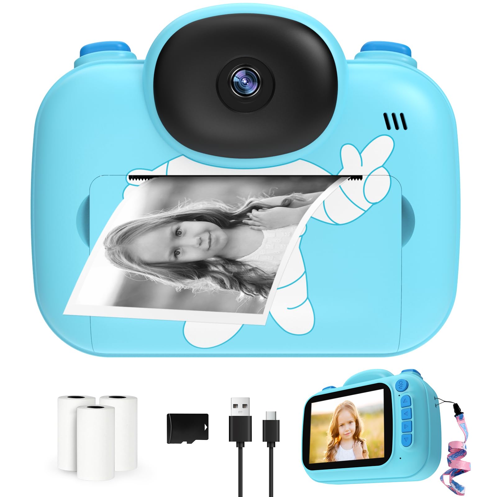 Photo 1 of Kids Camera Instant Print Camera for Kids, Portable Toddler Camera That Print Photos, Instant Digital Camera for Kids Printing Camera Toy 3 4 5 6 7 8 9 10 11 12 Year Boys Girls