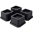BTSD-home Furniture Risers 2 Inch Bed Risers Heavy Duty Adjustable Dorm Bed Lifts Risers Table Desk Chair Leg Extenders 4 Pack Black