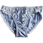 Yavorrs Women 100% Pure Mulberry Silk Panties Briefs Soft lacy Underwear Size S M L XL