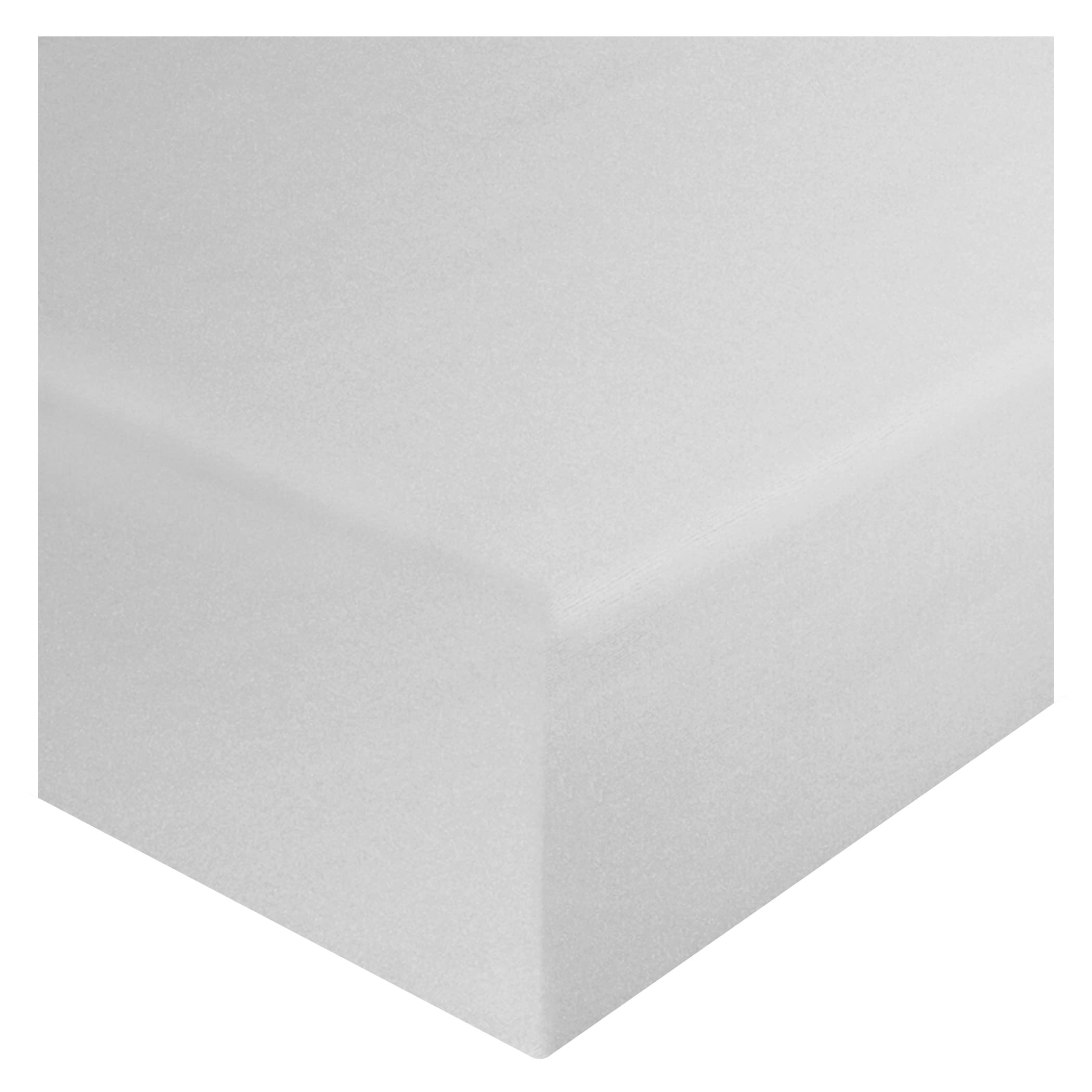 HOME ACE Silver Fitted Sheet Single Bed Sheets 92CM x 190CM, 10"/25CM Deep Fitted Single Sheet Fitted, Easy Care Single Bed Sheets Fitted, Poly Cotton Bed Sheets Single Bed, Single Fitted Sheets