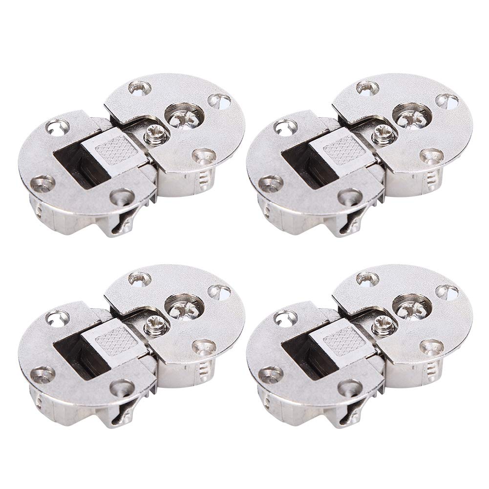 Semicircular Door Hinge, Zinc Alloy Concealed Flip Door 90 Degrees Hinge 4Pcs/Set Furniture Fittings for Cabinet Wardrobe Cupboard