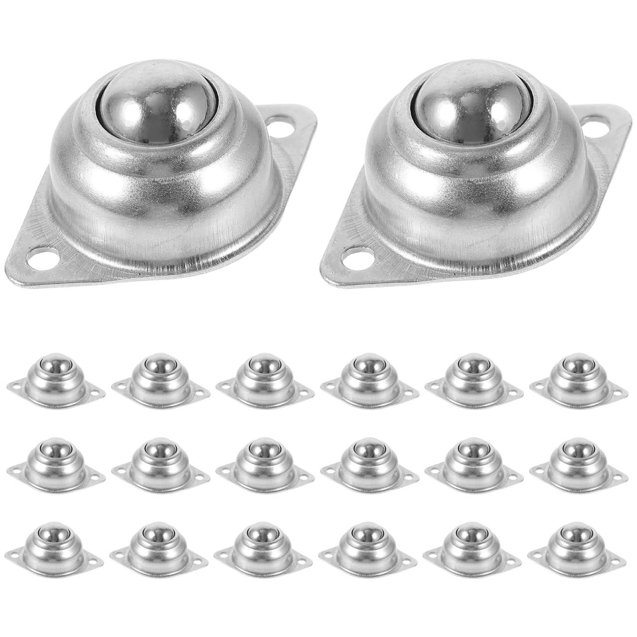 VILLCASE 20pcs Ball Transfer Bearing, Universal Round Ball Bearing Casters Metal Castor for Wheelchair, Furniture, and DIY Projects