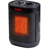 Comfort Zone Compact Electric Space Heater for Indoor Use – 1500W Fan-Forced PTC Ceramic Heater with Adjustable Thermostat, 3
