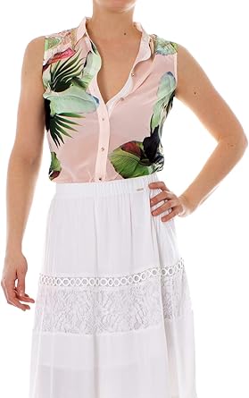 Guess chemise manches longues W84H62W3TO0 LS CARLA SHIRT noir femme | Des  marques et vous