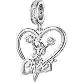 Fuguangju Cheer Charms for Women 925 Sterling Silver Cheer Charms for Jewelry cheerleader gifts