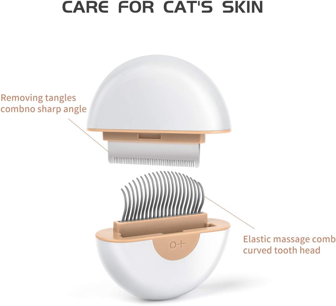 Cat Hair Removal Comb Dog Grooming Brush 2 in 1 Pet Massage Shedding Brush Portable Self Cleaning Tools for Short Long Haired Puppy & Kitten & Rabbit & Little Pets
