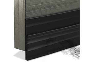 1 Pack Black Door Draft Stopper, Soundproof and Weatherproof Under Door Seal, Adjustable Insulation for Cold Air Blockage