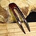 JWL (1) Rosewood Two Prong Curved 4.5 Inch Hair Stick Pick Pic Pin Fork FPL 3.5