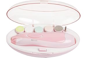 C&XANADU Baby Nail File Electric Nail Trimmer File Manicure Set, Toes Fingernails Care Trimmer with LED Light for Newborn, Kids and Adults