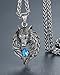 Aoiy Men's Stainless Steel Tribal Wolf Biker Pendant Necklace, 24