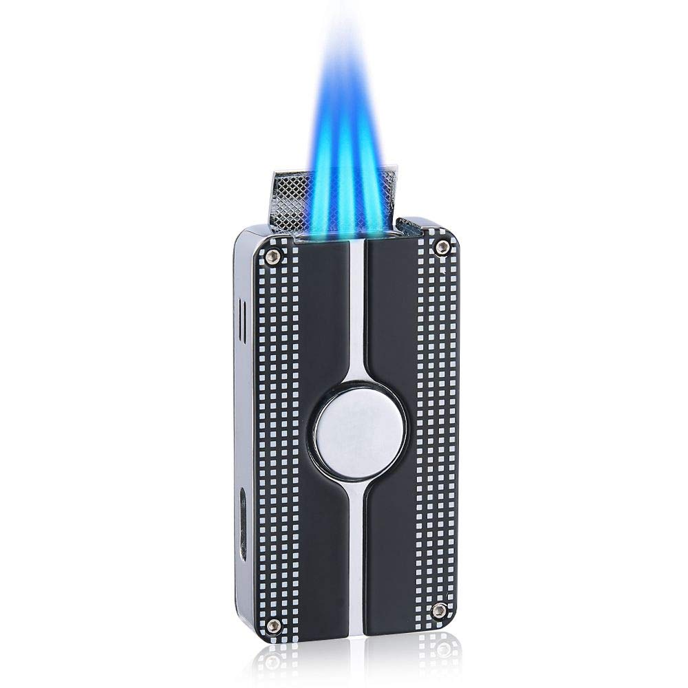 Photo 1 of Cigar Lighter and Cigar Cutter Set Jet 3 Flame Cigar Lighter Torch and Cigar Cutter Packing with Nice Gift Box (Cigar Lighter+Cutter)