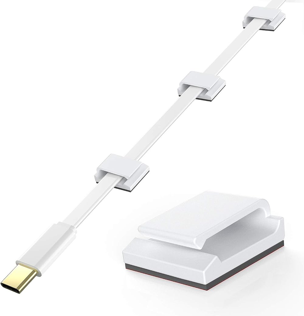 AGPTEK Cable Clips Self Adhesive 100Pcs White Wire Management Organizer