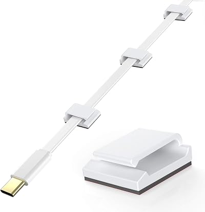 AGPTEK Cable Clips Self Adhesive 100Pcs White Wire Management Organizer