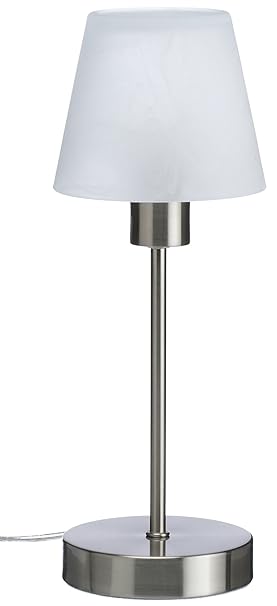 Trio Leuchten Tischleuchte Luis Nickel matt, Metall, Glas, Touch-Dimmer 595500106