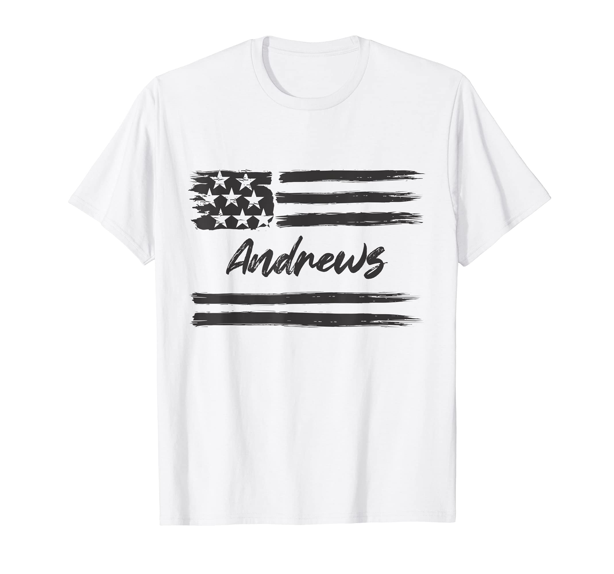 Andrews - Personalized Name, Stars and Stripes, USA Flag T-Shirt