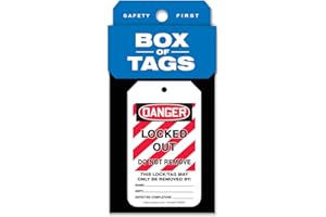 Accuform Lockout Tags, Box of 50 Tags, Locked Out - Do Not Remove, US Made OSHA Compliant Tags, Tear & Water Resistant PF-Cardstock, 5.75"x 3.25", TBX304