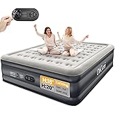 OhGeni Cal King Air Mattress with Built in Pump, 18" Tall Inflatable Blow Up Bed, Luxury Comfort for People(190CM Height), Keep Feet from Dangling, Foldable & Portable Colchon inflables, Black