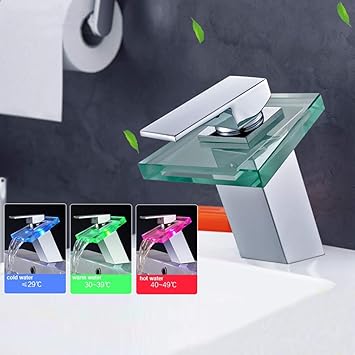 Escada Led Tap Basin Mixer Faucet Led Water Flow Color Changing