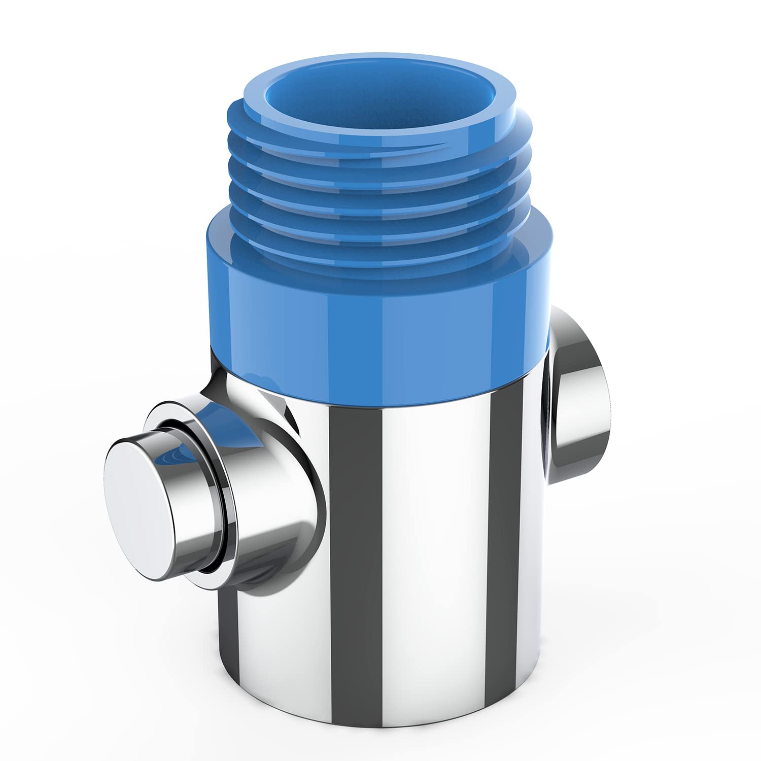 HONBOO Shower Head Shut Off Valve & Temperature Indicator,Water Saving Push Button to Pause Flow Instantly, Universal G1/2 Shower Stop Valve,Chrome