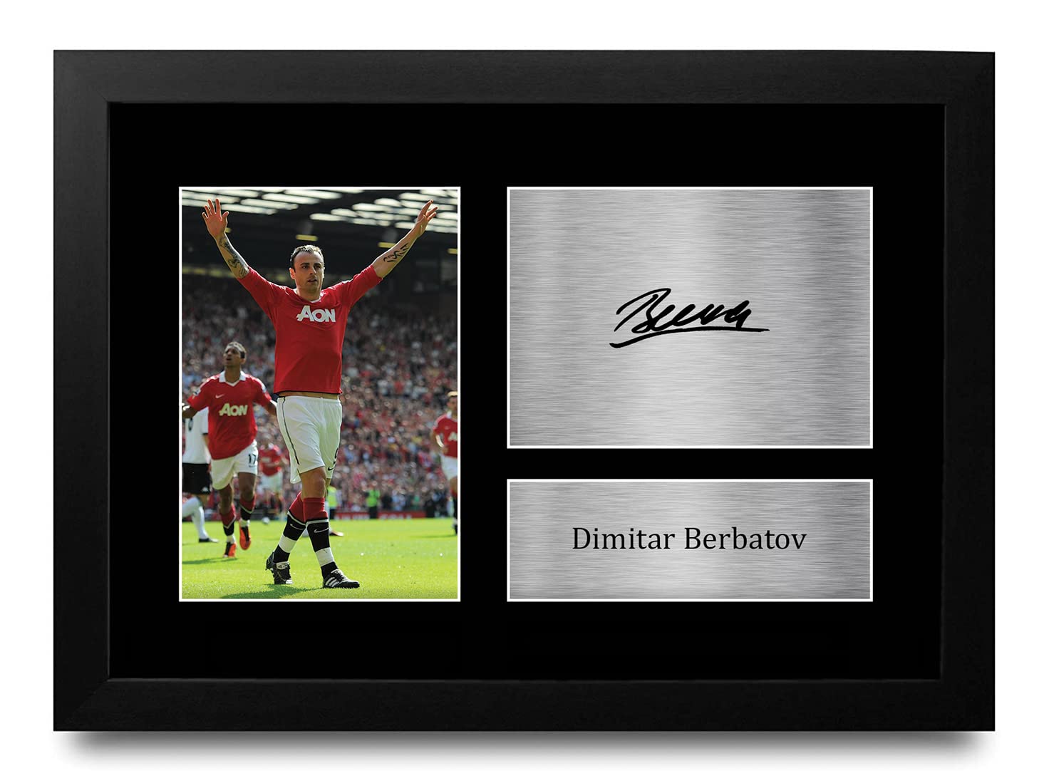 HWC Trading FR A4 Dimitar Berbatov Gifts Printed Signed Autograph Picture for Football Fans and Supporters - A4 Framed