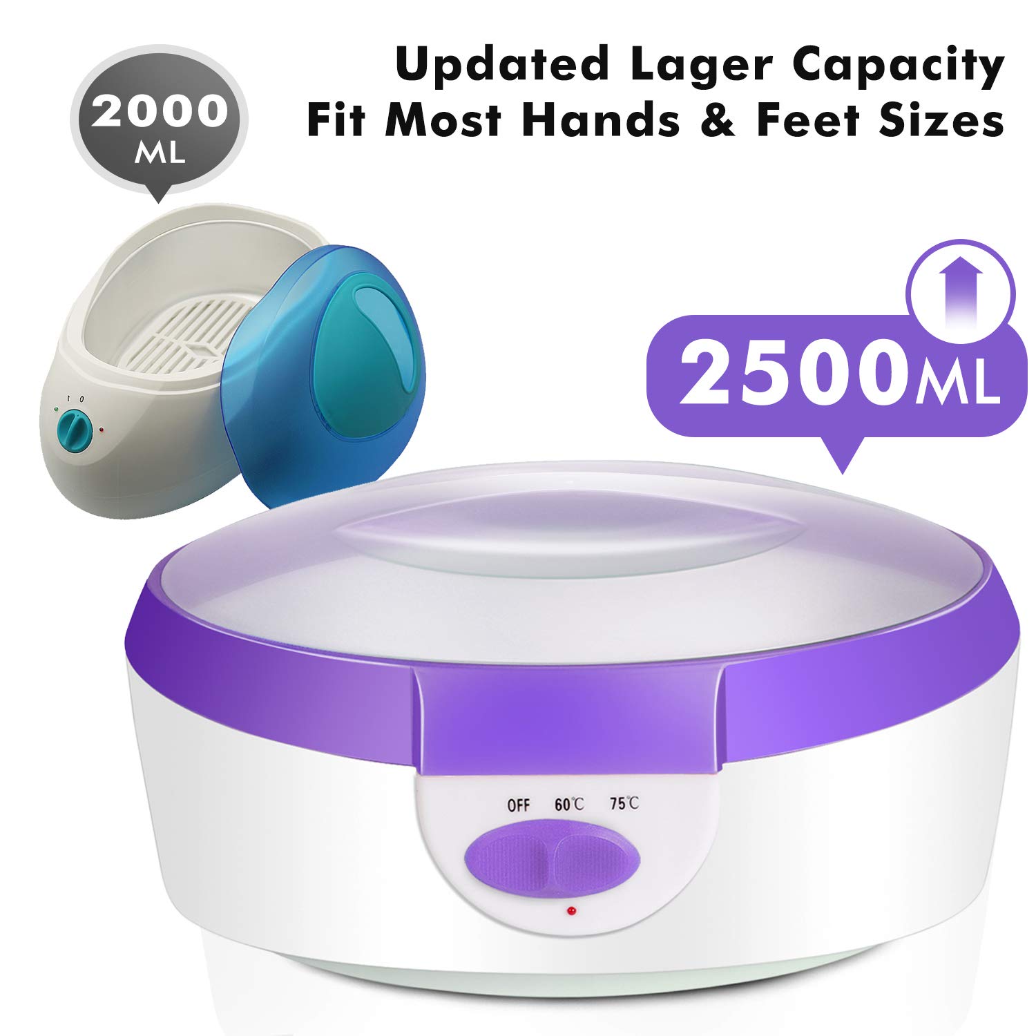 Paraffin Wax Machine for Hand and Feet - Ejiubas Paraffin Bath Quick Heating 2500ml Paraffin Wax Warmer with Paraffin Wax Refills Thermal Mitts Gloves Moisturizing Kit Hand Wax Spa Purple : Beauty