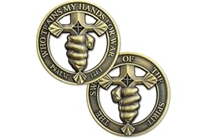 AOMCISI Sword of The Spirit Commemorate Coin WAR Psalm 144:1, Who Trains My Hands for War Challenge Coin Crafts