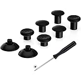 eXtremeRate Black ThumbsGear Interchangeable Ergonomic Thumbsticks for Nintendo Switch Pro Controller - 3 Height Domed and Concave Grips Adjustable Joystick