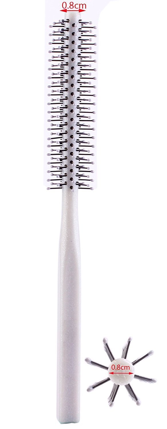 Small Nylon Bristle Round Brush, 1 Inch Diameter Barrel (1 Brush) by