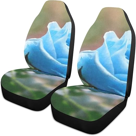 Car Seat Covers 1PC Front Seats Flower Blue Rose Flowering Roses Garden