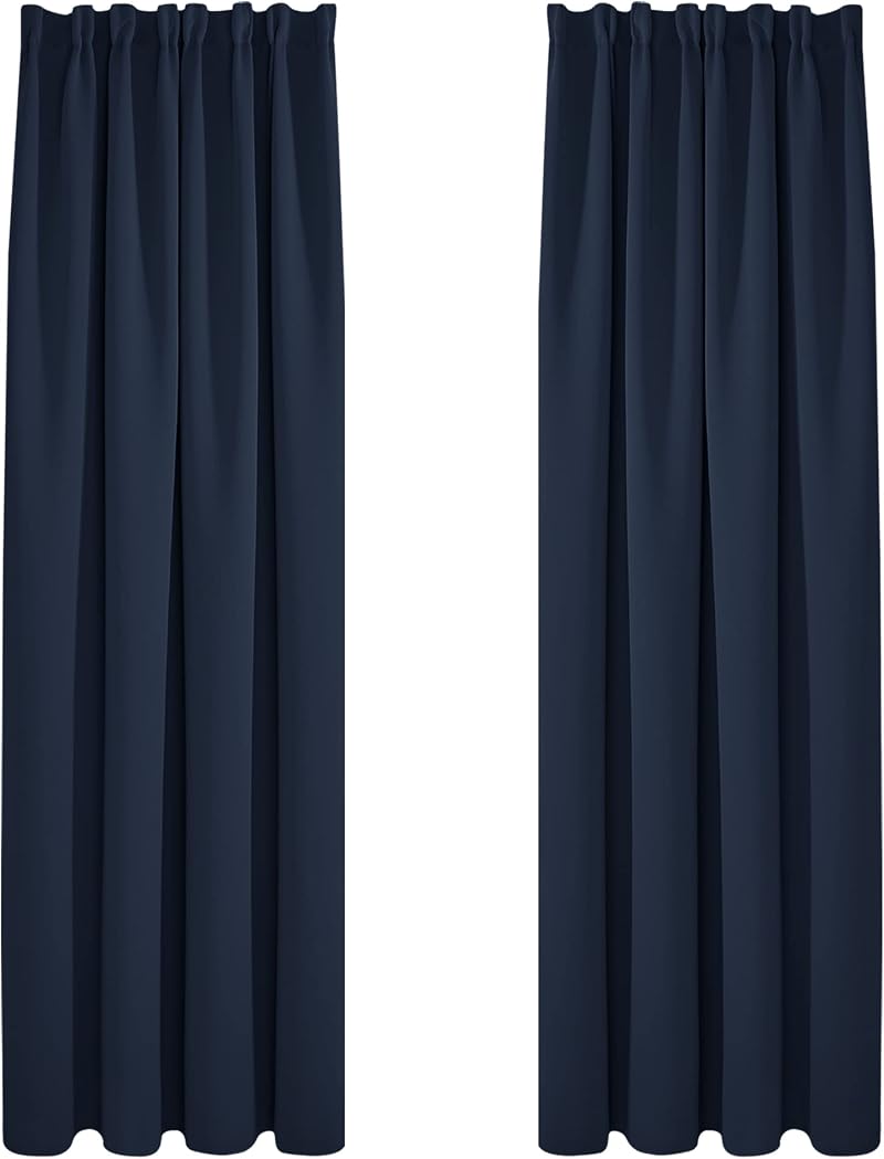 Deconovo Navy Blue Window Treatment Blackout Curtains 2 Panels W55 x L96
