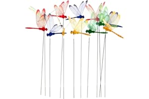 24 Pieces 3D Dragonfly Garden Decor Dragon Fly Garden Stakes Dragonflies Garden Ornaments Patio Decoration Dragonfly Stakes w