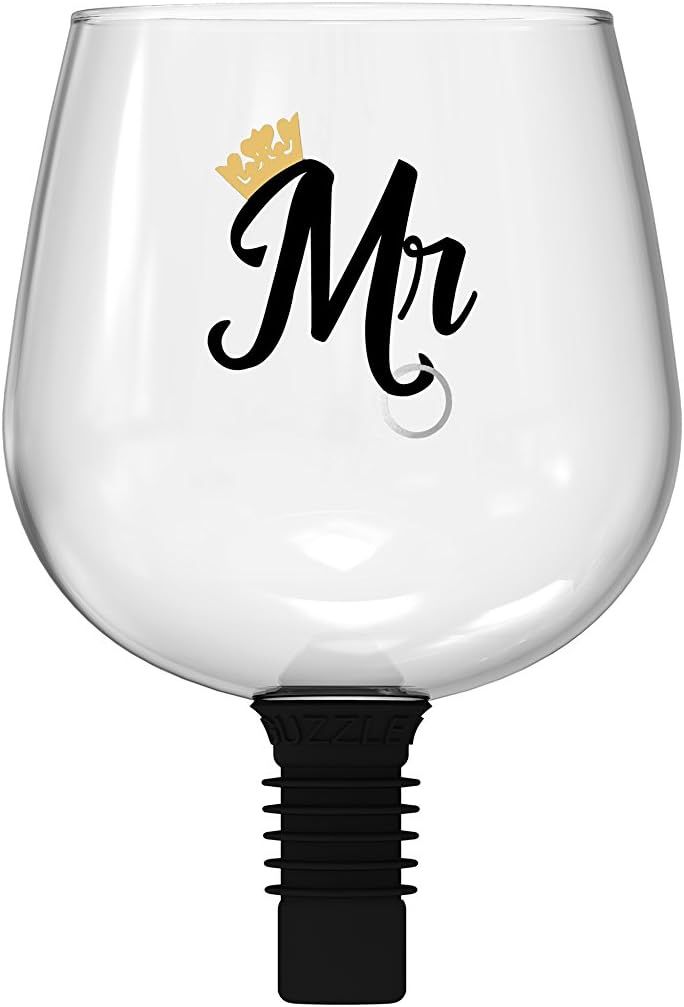 Guzzle Buddy BGA-154176 ' Mr Wine Bottle Glass, One size, Clear